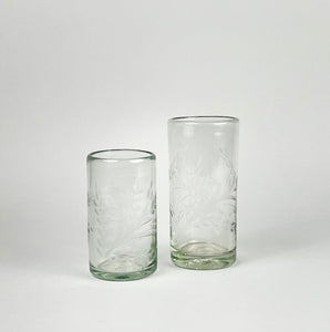 Etched Drinking Glass / 2 Sizes