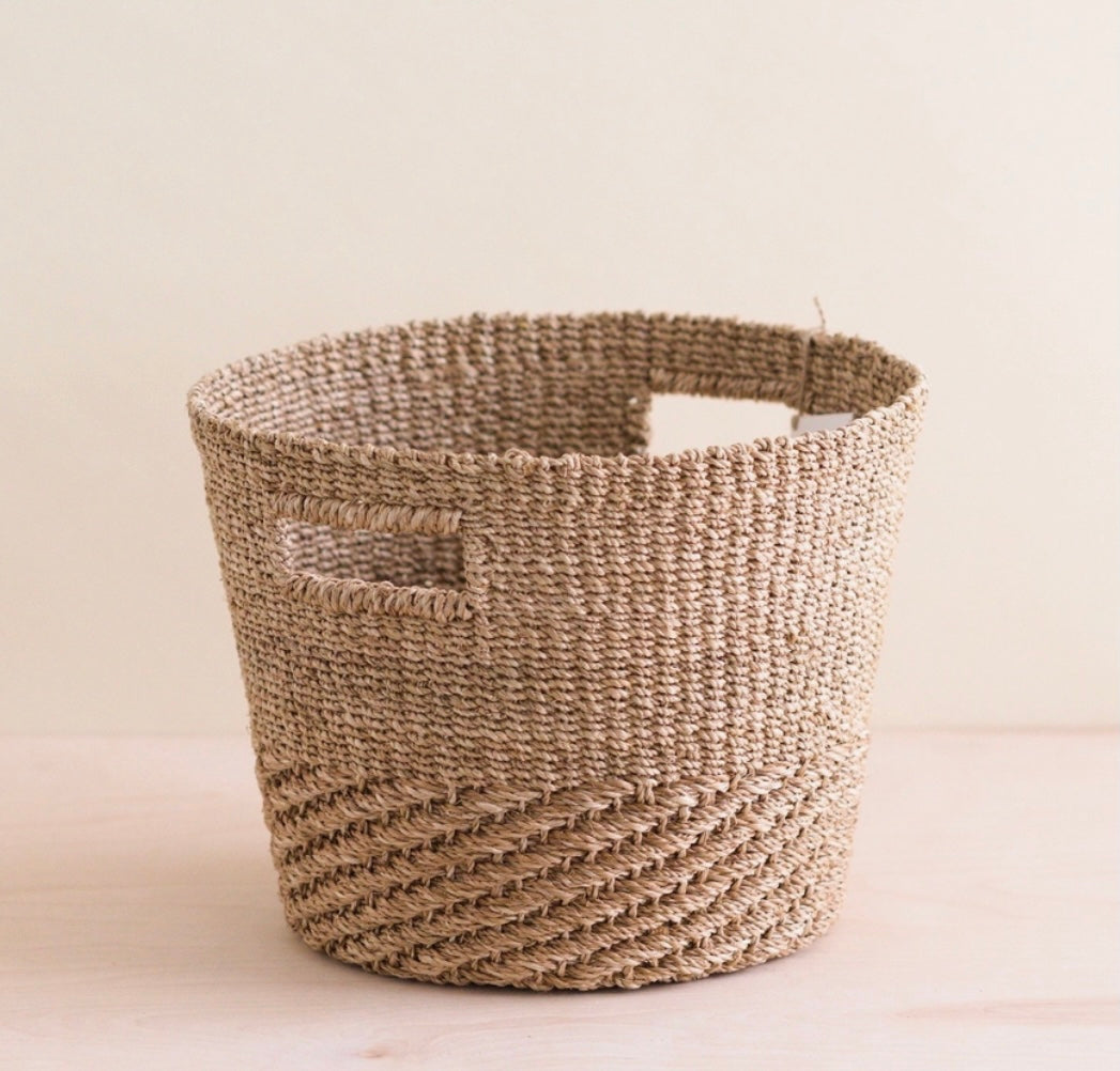 Basket - Tan + Natural Tapered Basket