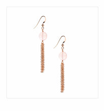 Load image into Gallery viewer, Applepear Jewelry - Rose Quartz Tassel Dangle
