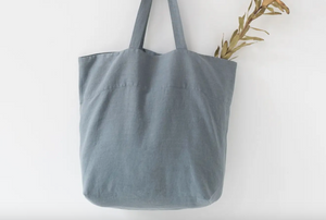 Large Linen Tote Bag - White / Navy / Natural / Black / Ash