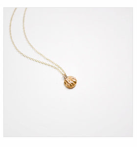 Porcelain and Stone Gold Shell Charm Necklace