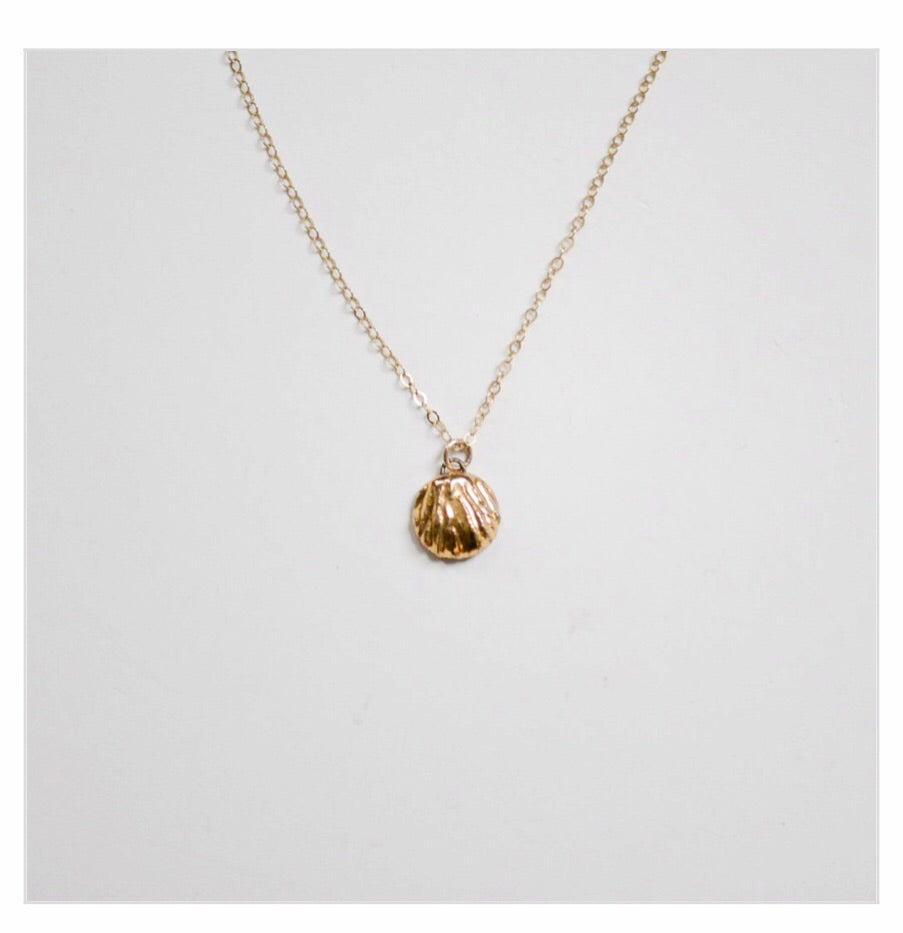 Porcelain and Stone Gold Shell Charm Necklace